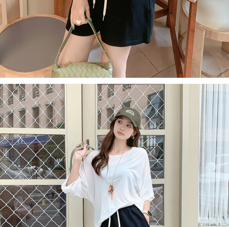 MEIYANG Bailing Shorts, Three-Line Sweatshirt Terry Texture A-Line Casual Pants, Beige, M 30