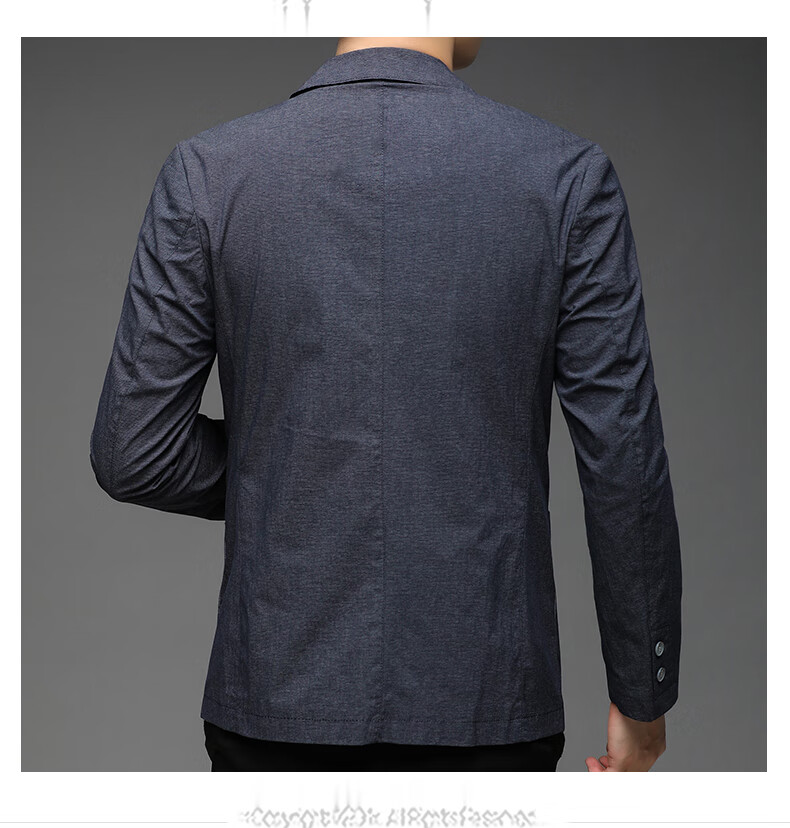 ROMON Men's Casual Blazer Regular Fit Spring Autumn Youth Korean Style Solid Color Suit Jacket 9