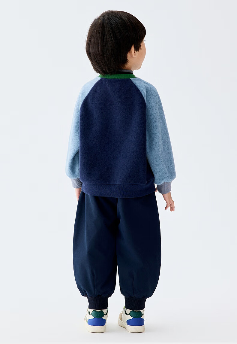 M.Latin Children's Sweatshirt, Winter 2025 New Style, Girls' Toddler Fleece Semi-Turtleneck, Contrasting Color Round Neck Sweatshirt 9