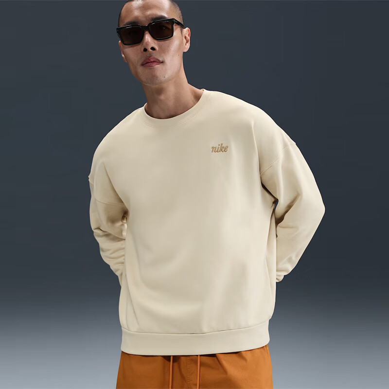 NIKE Men's Pullover, Knitted Crew Neck, Trendy And Fashionable, Simple And Versatile IB8360-010 Black XL 3
