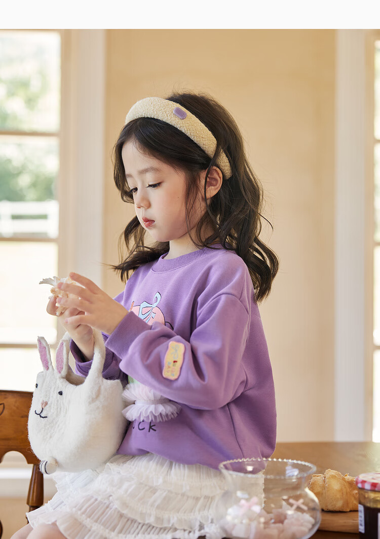 LUSON Little O Baby Okids Children's Clothing, Baby Sweatshirt, Three-Dimensional Fun And Dynamic, 2025 Autumn New Style, Girls' Round Neck Top 22