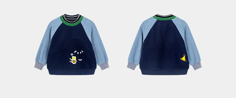 M.Latin Children's Sweatshirt, Winter 2025 New Style, Girls' Toddler Fleece Semi-Turtleneck, Contrasting Color Round Neck Sweatshirt 16