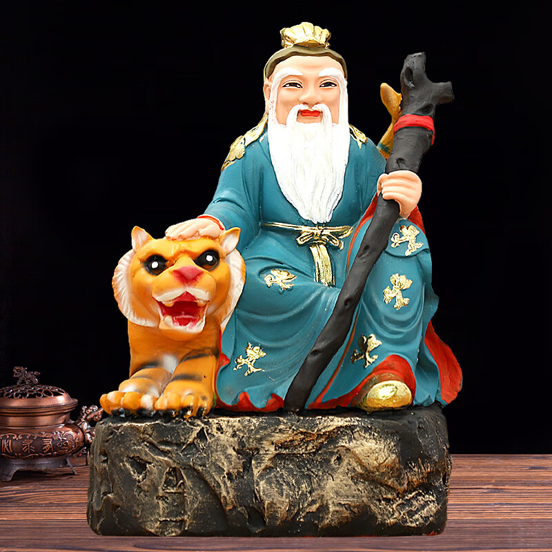 华音殿 山神爷山神奶神像家用店铺寺庙摆件树脂玻璃钢佛像骑虎山神爷