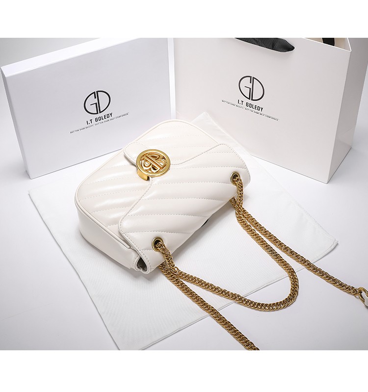 2022新款香港itgdledy真皮包包女小香风蝶形五金百搭腋下包斜挎包