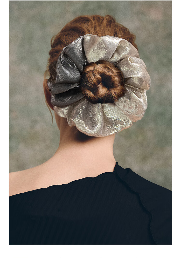She's Simple Contrasting Color Ponytail Hair Tie, Large Intestine Hair Band, Updo Hair Rope, Headband, Peanut-Shaped Birthday Gift 3
