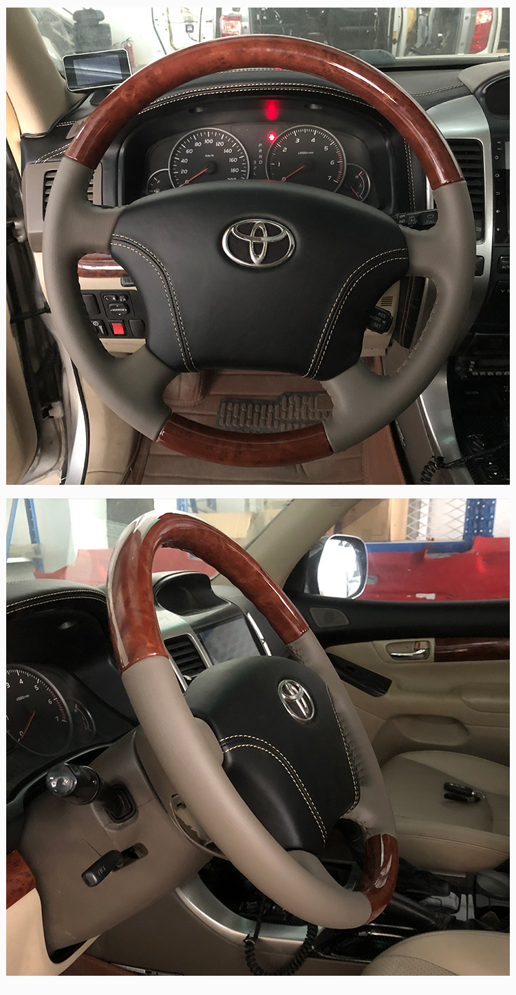 适用于普拉多2700lc120桃木方向盘内饰改装原厂翻新 18-20款【置换