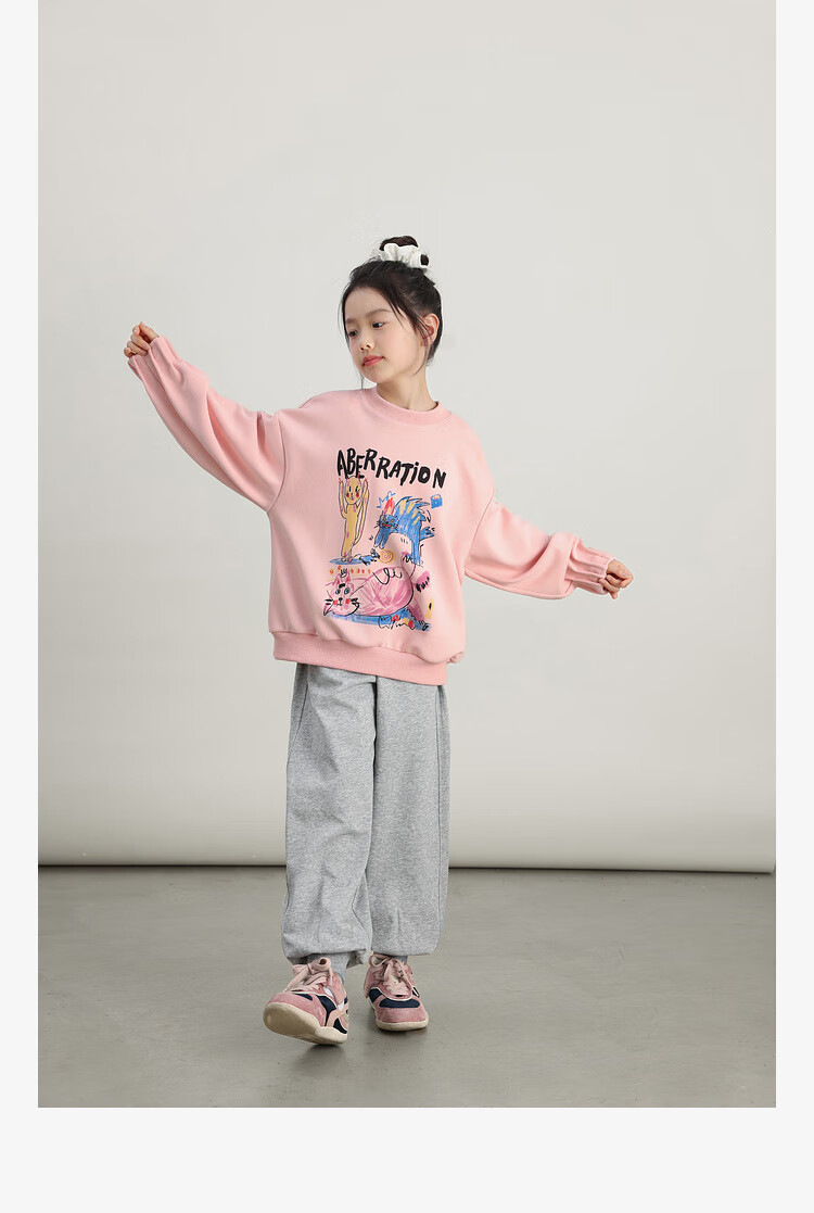 LUSON Chen Da Zhu Children's Clothing, Girls' Cartoon Sweatshirt, Spring And Autumn New Style, Trendy Kids' Autumn Top, Big Girls' Long-Sleeve 19