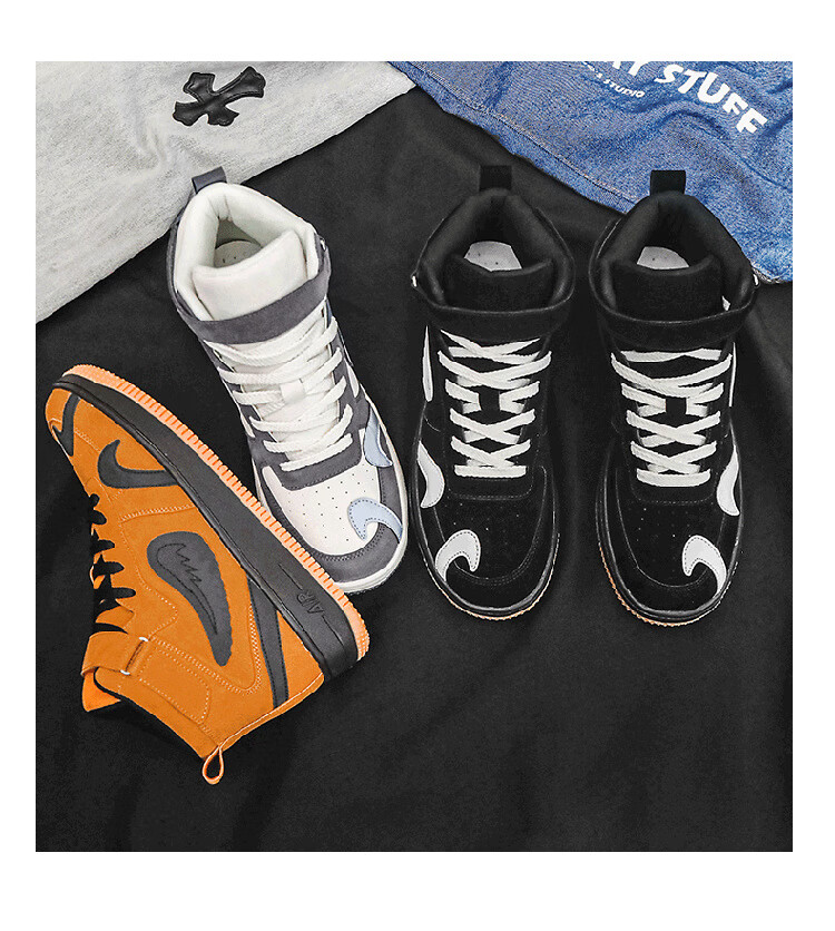 【旗舰自营】复古高帮滑板鞋男士马丁鞋秋冬户外小众高街空军一号运动