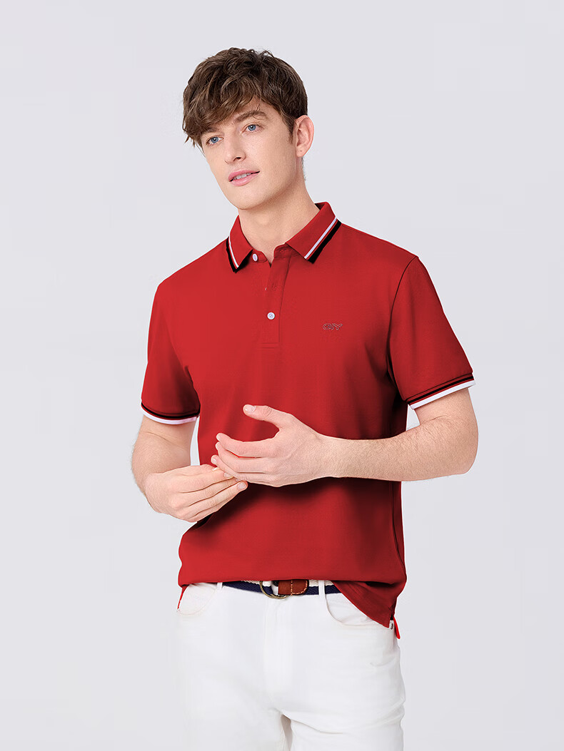 Goldlion GY [Cool Touch] Men's Polo Shirt, Short Sleeve, Summer New Style, Casual Versatile Collared T-Shirt, White, XL 16