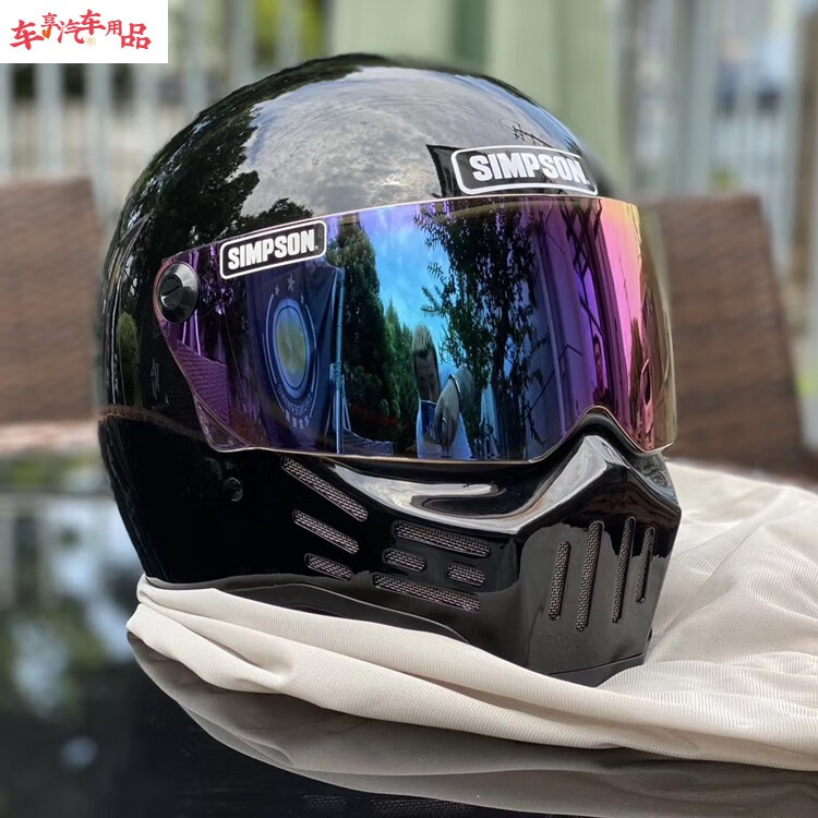 现货辛普森simpson m30复古哈雷头盔印第安碳纤维ds全盔美版黑色 彩色