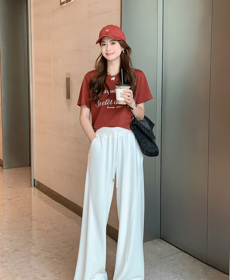 MEIYANG Streamlined Casual Pants, Summer Cool Pants with Sand-Washed Straight Leg, Purple Extended Version, XL 20