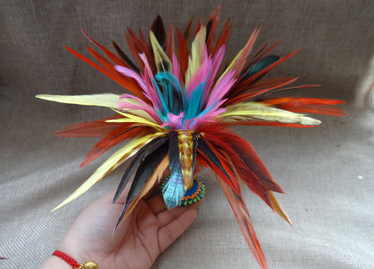 手工耐踢本色鸡毛毽子 儿童鸡毛键子 比赛大毽子 本色:儿童毽(提绳)1