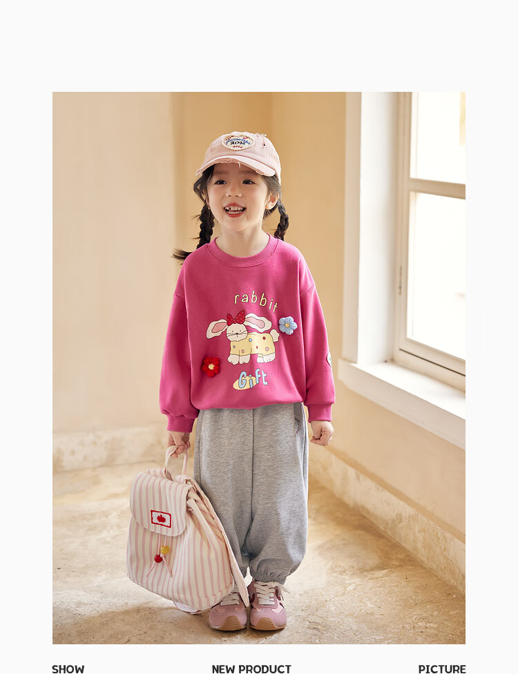 LUSON Little O Baby Okids Children's Clothing, Baby Sweatshirt, Three-Dimensional Fun And Dynamic, 2025 Autumn New Style, Girls' Round Neck Top 18