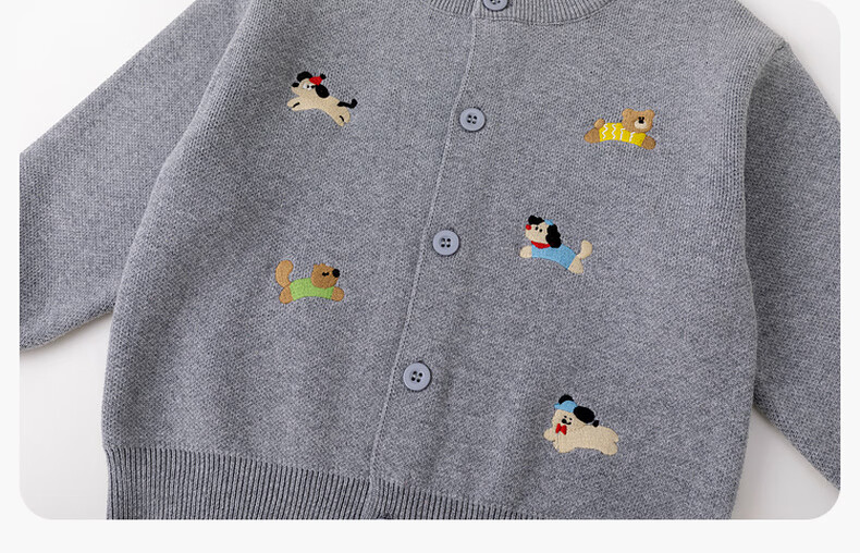 Dudu Baby Cotton Sweater Cardigan Spring Children's Cartoon Jacket Kids Girls Boys Top Floral Pattern Size 80 21