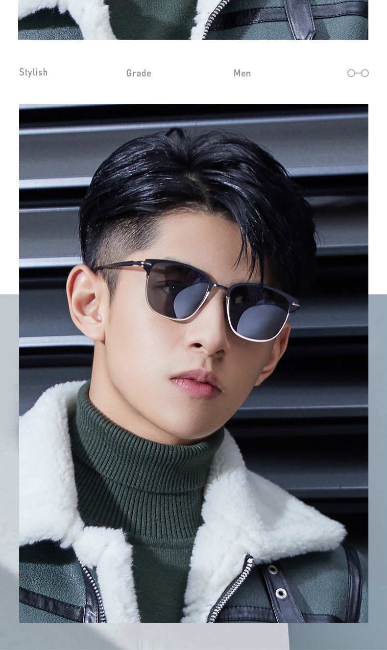 普莱斯(pulais)偏光太阳镜男骑行驾驶蛤蟆眼镜开车司机近视墨镜3057