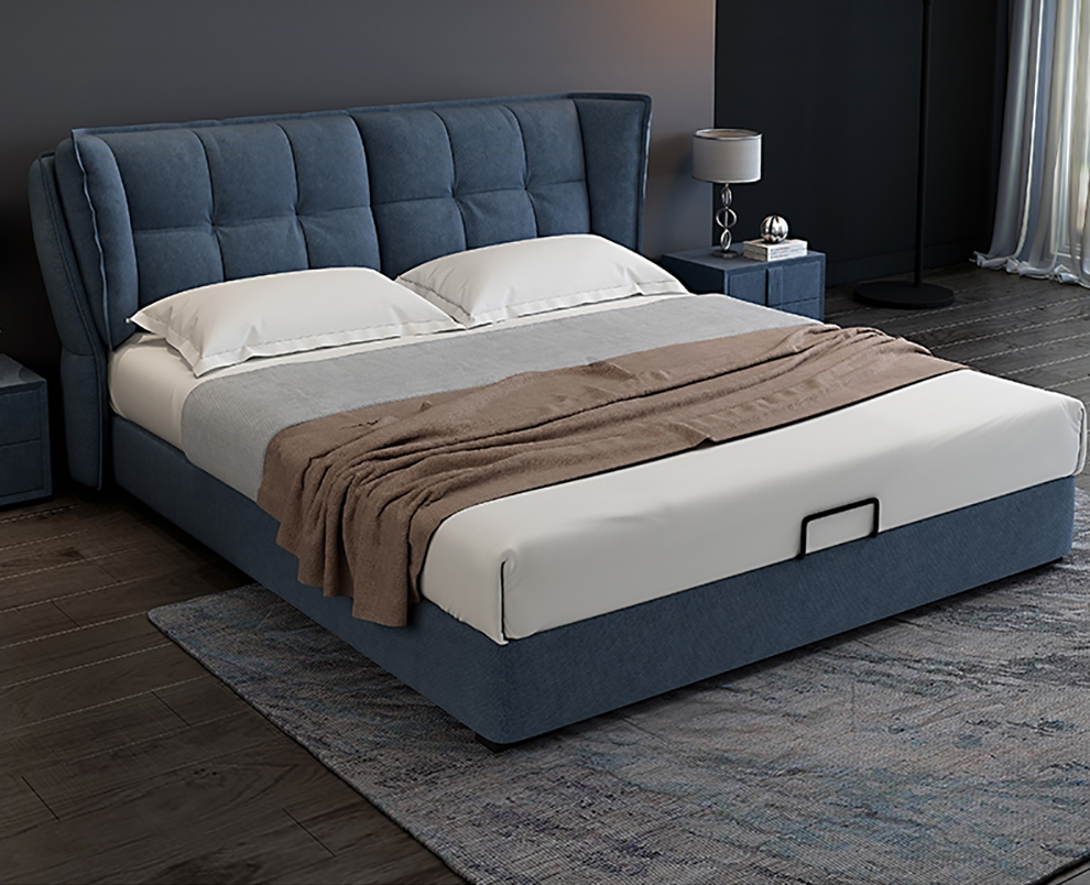 8米高箱储物床可拆洗现代简约主卧婚床 卧室家具 布艺床 环保椰棕床垫