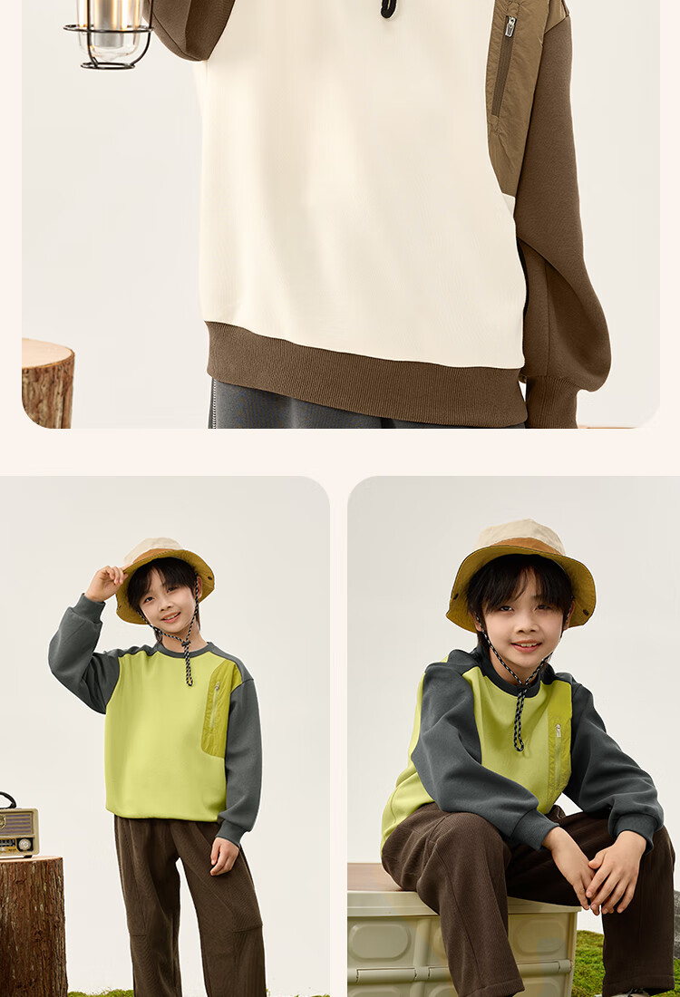 Jeanswest Kids Sweatshirt Spring and Autumn 2026 New Boys Outdoor Loose Top Casual Spring Wear for Older Children 8