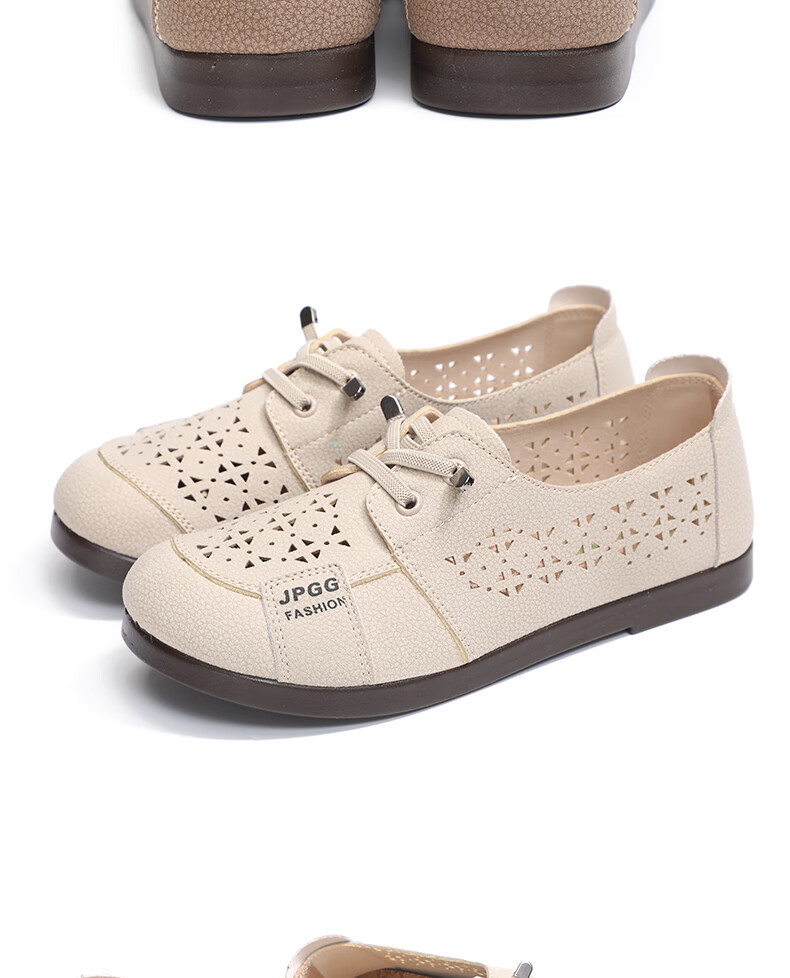 TAIHEYUAN Spring Summer Women's Hollow Out Comfortable Soft Sole Lightweight Non-Slip Breathable Casual Middle-Aged and Elderly Mom Shoes 22