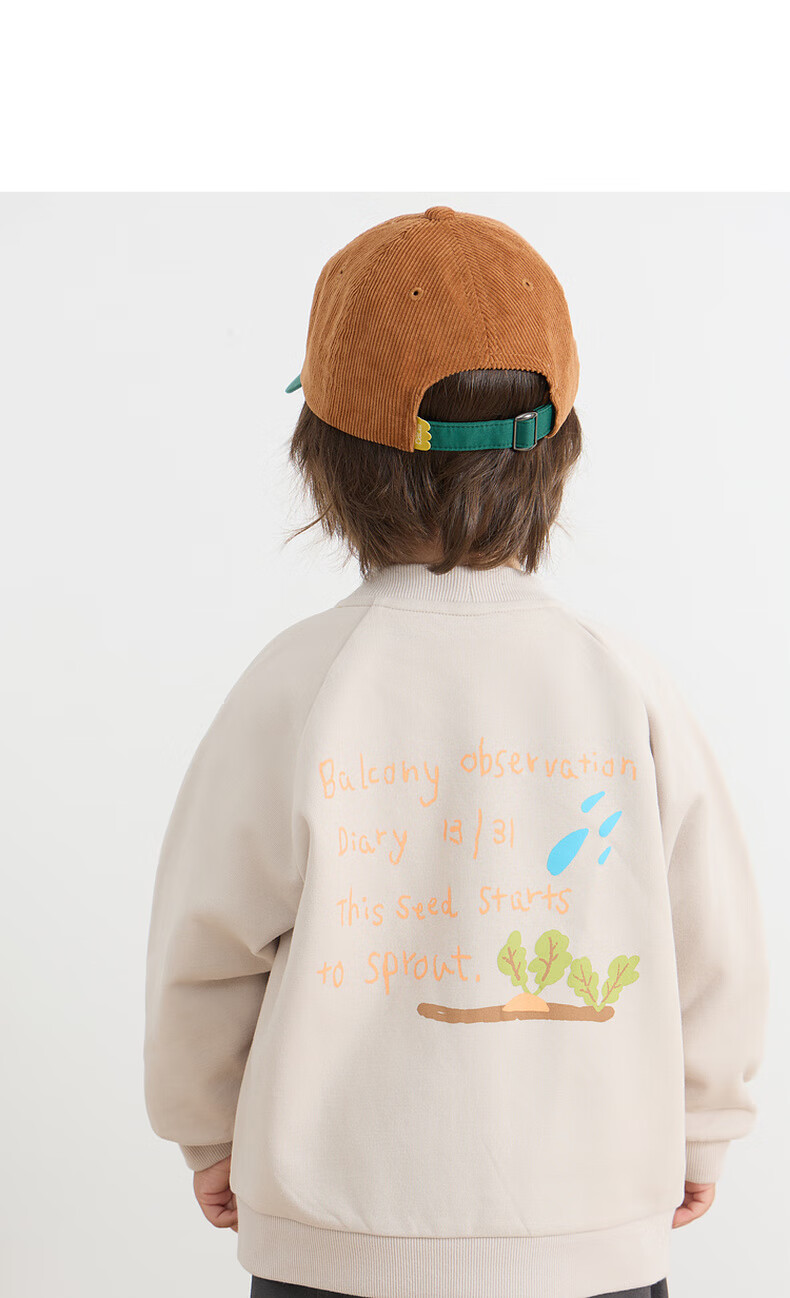 Papa [Glutinous Rice Cotton] papa New Autumn Children's Jacket Baseball V-Neck Cardigan Top Purple Red 110 9