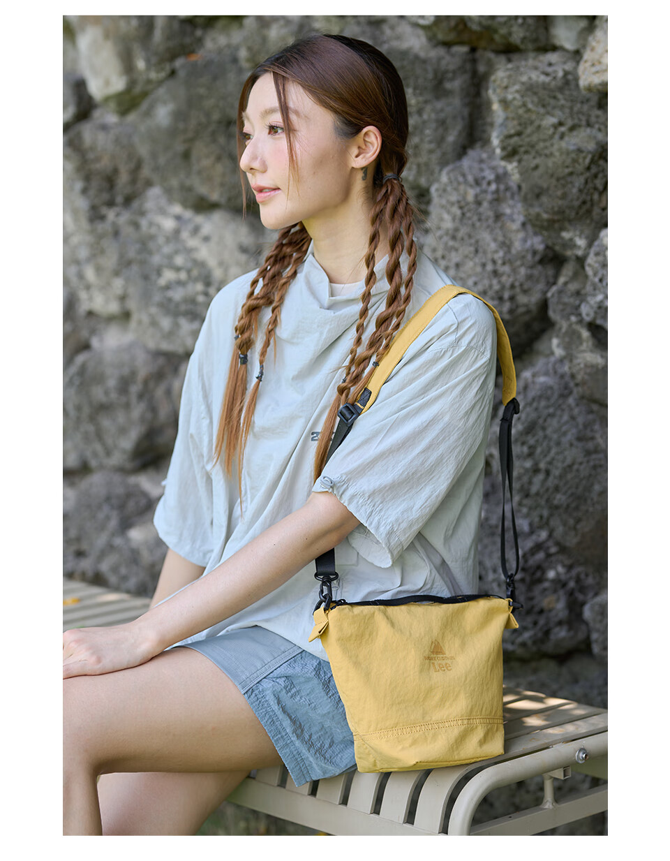 Lee Crossbody Bag for Women, Outdoor Sports Water Bucket Bag, Short-Trip Travel Shoulder Bag, Casual Lightweight Commuter Bag, Ginger Yellow 6