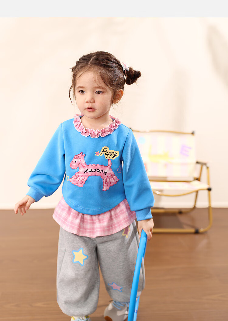 LUSON Little O Dad Baby Girl Sweatshirt Autumn Outfit 2025 New Cartoon Long Sleeve Baby Clothes 28