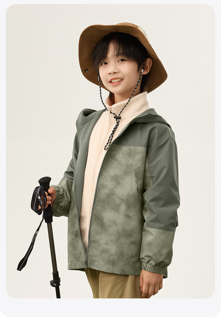 Jeanswest Boys' Jacket, Spring And Autumn Style 2026 New Model, Children's Outdoor Sportswear, Waterproof Clothing, Girls' Spring Hooded Top 13