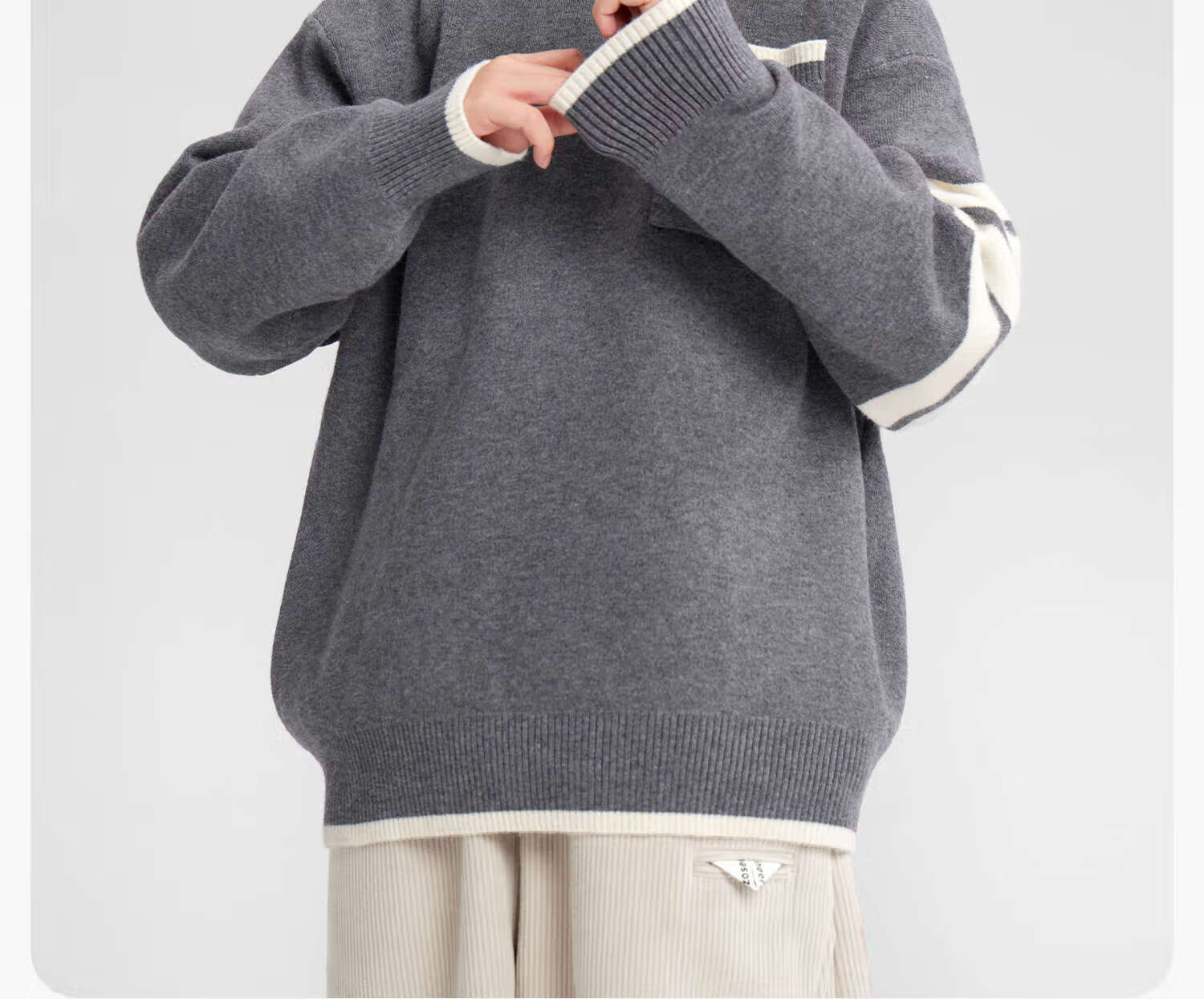 Zuo Xi Boys Sweater Autumn Winter Children's College Style Knitwear 2025 New Big Kids Winter Clothes Gray 130 4