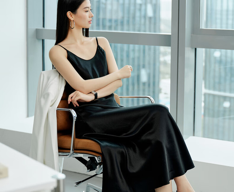 MEIYANG Waltz Dress, Elegant Beauty Acetate Spaghetti Strap Dress, Pearl Gray Extended Version, XL 31