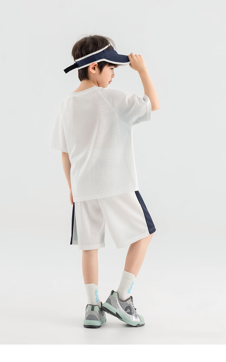 Duoduojia Boys' Trendy Summer Sportswear Set, 2026 New Style Children's Breathable Running T-Shirt And Shorts Two-Piece Suit 22