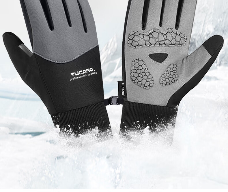 Woodpecker Winter Cycling Gloves Unisex Outdoor Touchscreen Waterproof Windproof Warm Fleece Lined Sports Gloves for Motorcycle and Electric Bike 16