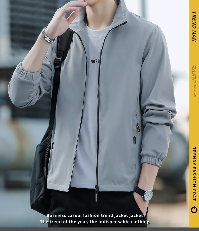 TUCANO [Windproof And Structured] Jacket for Men, Summer Business Loose Casual Sports Daily Trendy Solid Color Jacket, Black, Size M 2