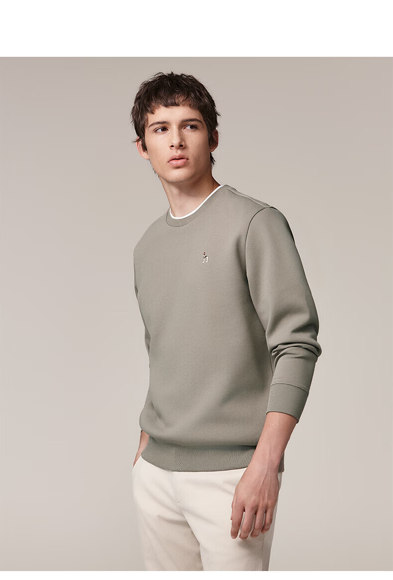 HAZZYS Men's Spring and Autumn Casual Cotton Long Sleeve Pullover Sweatshirt ABTZE0CCX32 16