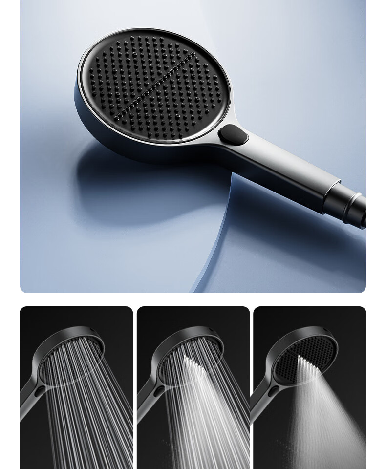 SSWW Shower Set Small Apartment Digital Display All-Copper Bathroom Split Simple Piano Key Pressurized Shower TS9 16