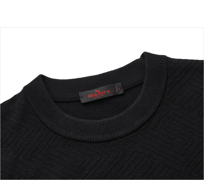 SEVEN Anti-Static Machine Washable Men's Sweater Spring Autumn Crew Neck Casual Warm Multi-Color Knitwear 12