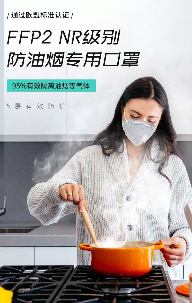 防油烟口罩6层活性炭孕妇防甲醛厨师专用油炸口罩防二手烟防工业粉尘
