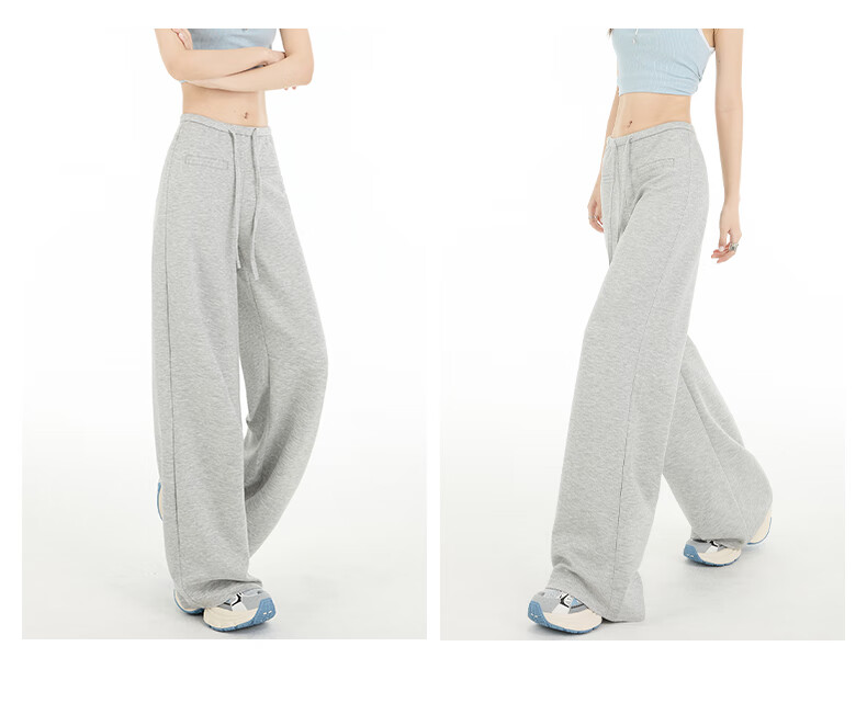 Romon [Soft and Smooth] Women's Casual Summer Pants Lazy Cool Slim Flared Long Trousers Light Gray XL 7