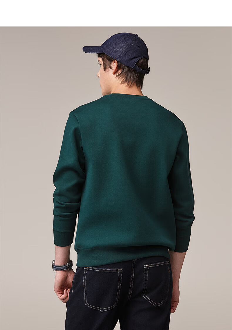HAZZYS Men's Spring and Autumn Casual Cotton Long Sleeve Pullover Sweatshirt ABTZE0CCX32 7