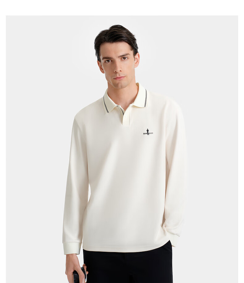 Biyinlefen Plaid Texture 2025 Autumn New Casual Versatile Commuter Men's Long Sleeve Polo Shirt 7