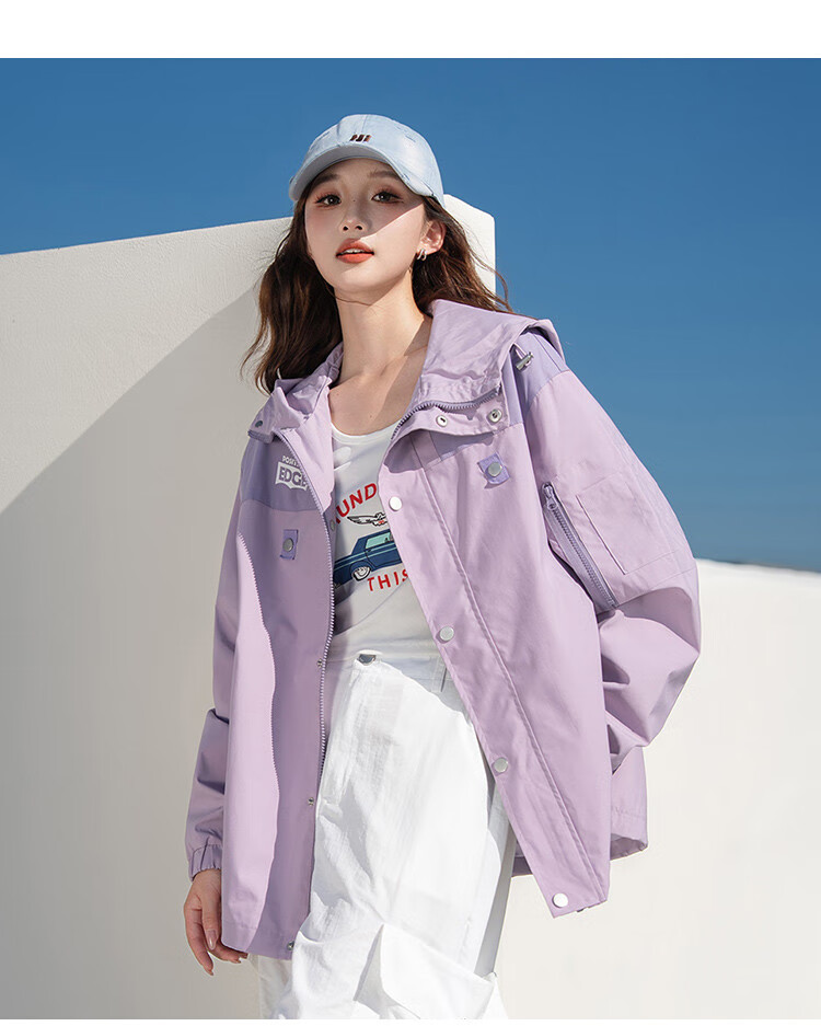 TonLion 2025 Autumn Women's Hooded Patchwork Workwear Jacket 14