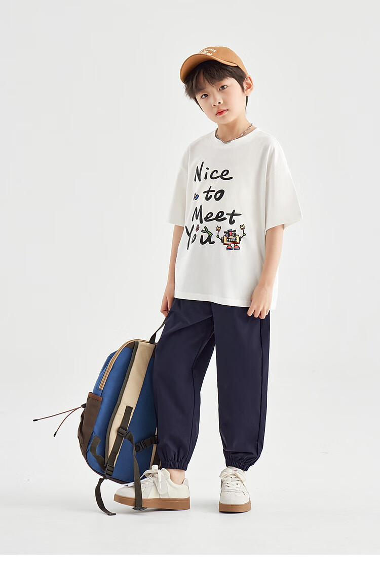 Duoduo Home [Skin-friendly Cooling, Breathable] Boys' T-Shirt 2026 Summer Children's Comfortable Cotton Loose Fit Crew Neck Short Sleeve 16