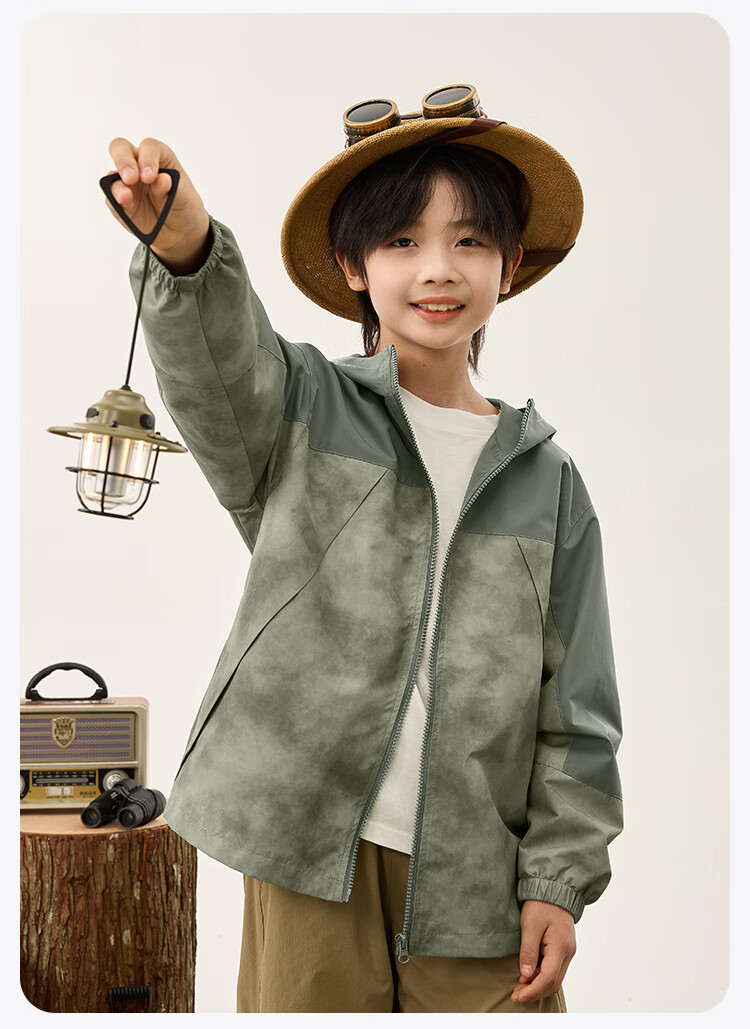 Jeanswest Boys' Jacket, Spring And Autumn Style 2026 New Model, Children's Outdoor Sportswear, Waterproof Clothing, Girls' Spring Hooded Top 12