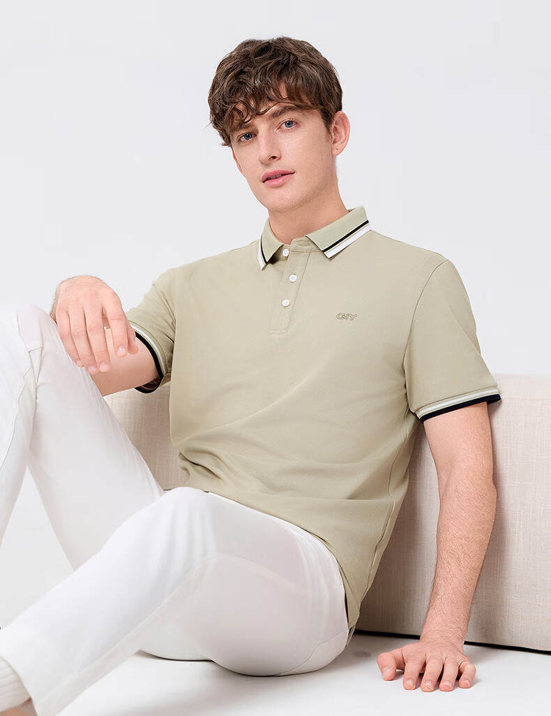 Goldlion GY [Cool Touch] Men's Polo Shirt, Short Sleeve, Summer New Style, Casual Versatile Collared T-Shirt, White, XL 4