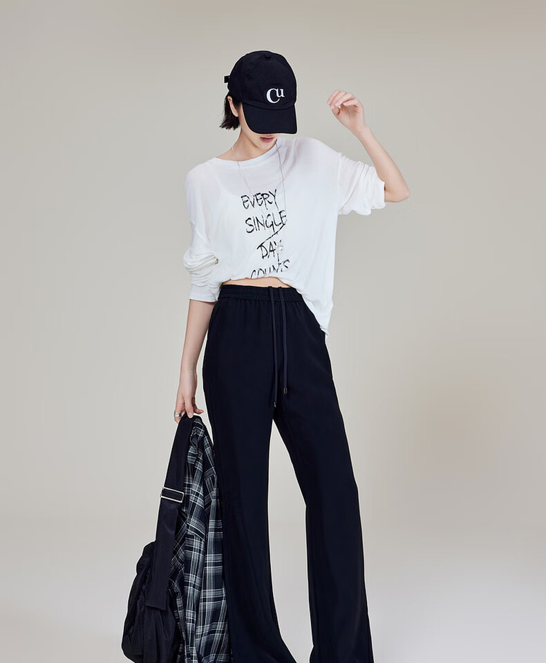 MEIYANG Fishtail Flared Pants, Imported Composite Yarn Elastic Retro Micro-Flare Pants, Navy Blue Extended Version, XL 20
