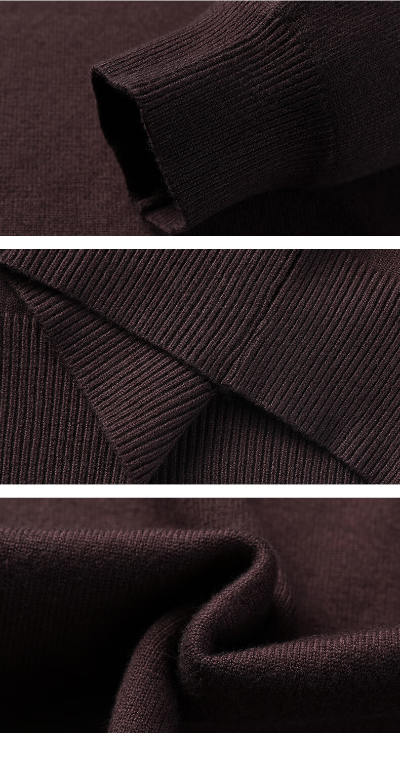 ROMON Men's Knit Sweater Spring and Autumn Classic Loose Fit Crew Neck Casual Pullover for Middle-aged and Young Fathers 18