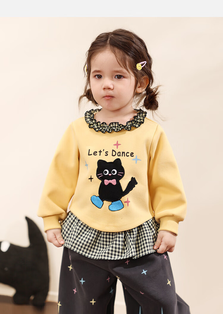 LUSON Little O Dad Baby Girl Sweatshirt Autumn Outfit 2025 New Cartoon Long Sleeve Baby Clothes 14