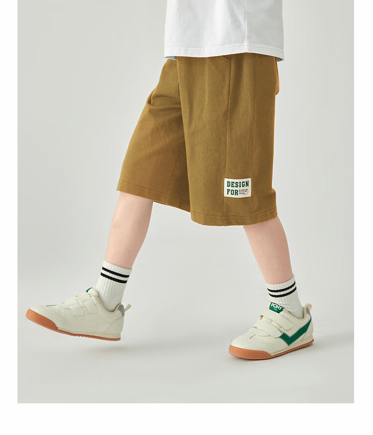Duoduojia Boys' Sports Shorts, Summer 2026, for Older Children, Moisture-Wicking And Breathable, Pure Cotton Mid-Length Shorts, Children's Loose Six-Point Knit Pants 23