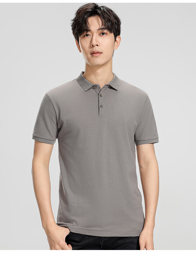 Romon [Cotton Stretch Breathable] Men's Summer Casual Polo Shirt Black XL 15