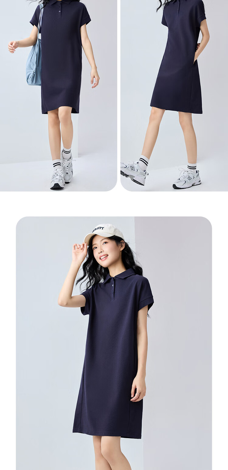 Giordano Summer 2026 High-Tech Cooling Break-Bone Shoulder Short-Sleeve Lapel Polo Dress 13465317 17