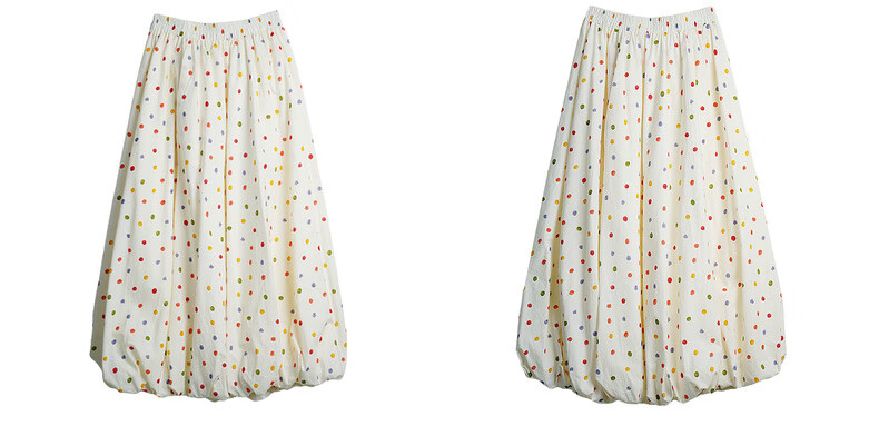 Olrain Polka Dot Peplum Skirt Elastic Waist Summer Women's Skirt Polka Dot L 18