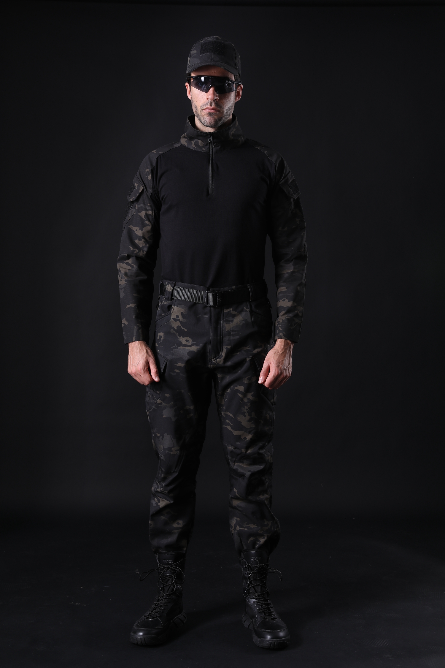 户外长袖t恤男季战术蛙服上衣迷彩套服野外作战训练打